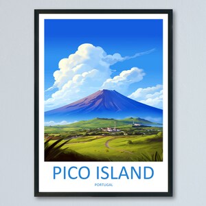 ピコ島旅行プリントウォールアート ピコ島壁掛けホームデコレーション ピコ島ギフト アート愛好家 ポルトガル アート愛好家ギフト