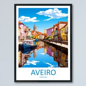 Aveiro reizen afdrukken kunst aan de muur Aveiro muur hangend interieur decor Aveiro cadeau kunstliefhebbers Portugal kunstliefhebber cadeau Aveiro kunst aan de muur