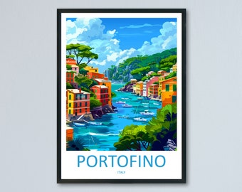 Portofino Travel Print Wall Art Portofino Wall Hanging Home Décor Portofino Gift Art Lovers Italy Art Lover Gift Portofino Print Portofino