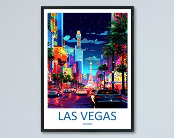 Las Vegas Travel Print Wall Art Las Vegas Wall Hanging Home Décor Las Vegas Gift Art Lovers Nevada Art Lover Gift Las Vegas Wall Décor