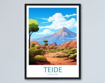 Impresión de viaje al Parque Nacional del Teide Arte de pared Colgante de pared del Parque Nacional del Teide Decoración del hogar Regalo del Parque Nacional del Teide Amantes del arte Amante del arte de España