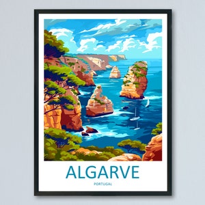 Algarve Travel Print Wall Art Algarve Wall Hanging Home Décor Algarve Gift Art Lovers Portugal Art Lover Gift Algarve Wall Décor Algarve Art
