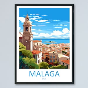 Malaga Travel Print Wall Art Malaga Wall Hanging Home Décor Malaga Gift Art Lovers Spain Art Lover Gift Malaga Wall Décor Malaga Spain Decor