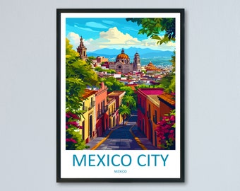 Mexico City Travel Print Wall Art Mexico City Wall Hanging Home Decoration Mexico City Gift Art Lovers Wall Art Print Art Mexico City Print
