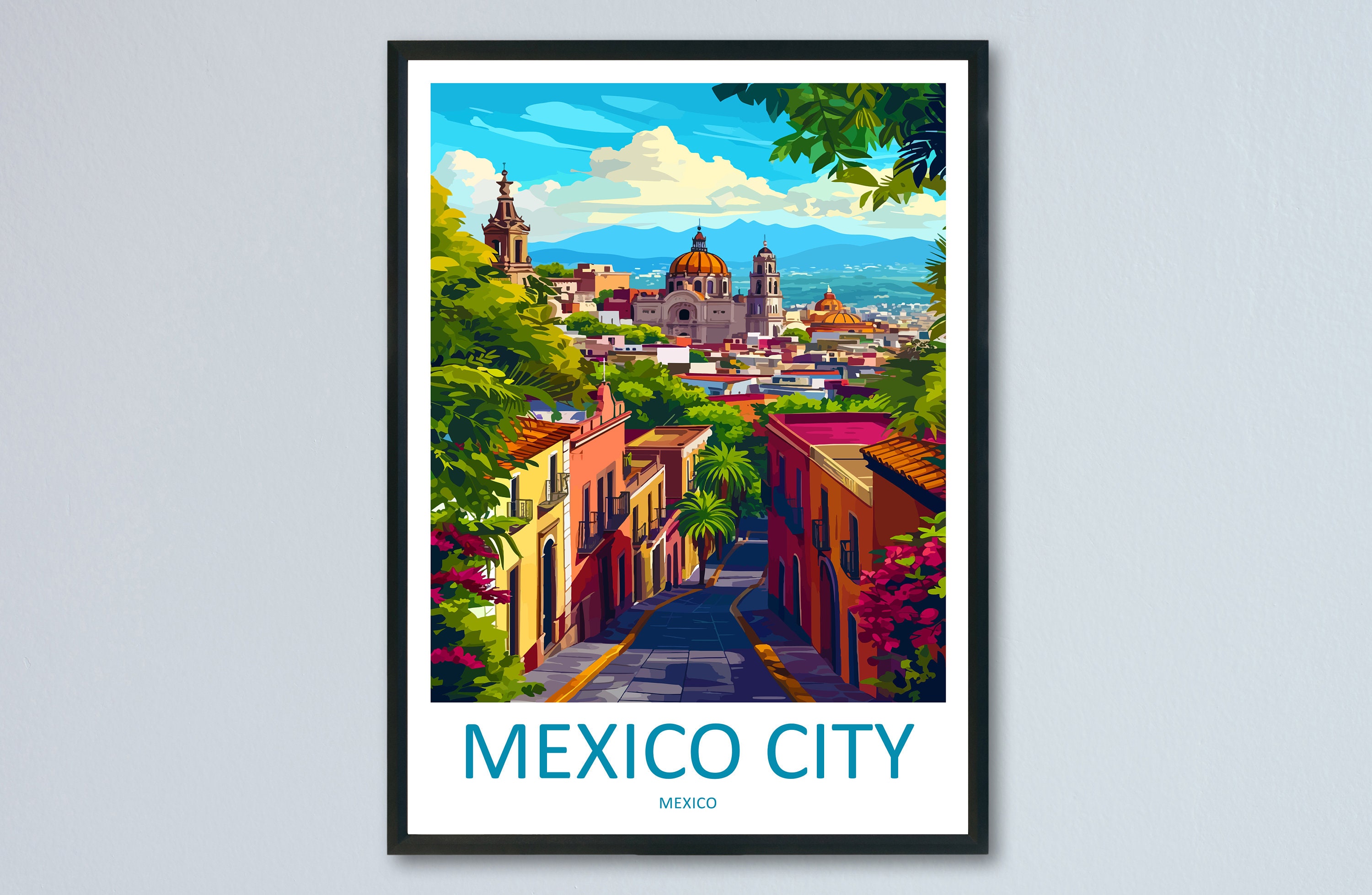Mexico City Travel Print Wall Art Mexico City Wall Hanging Home