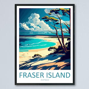 Fraser Island Travel Print Wall Art Fraser Island Wall Hanging Home Décor Fraser Island Gift Art Lovers Wall Art Australia Travel Print Art