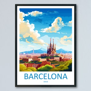 Barcelona Travel Print Wall Art Barcelona Wall Hanging Home Décor Barcelona Gift Art Lovers Spain Art Lover Gift Barcelona Print Spain Art