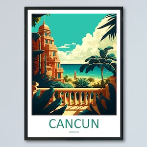Cancun Travel Print Wall Art Cancun Wall Hanging Home Decoration Cancun Gift Art Lovers Wall Art Print Art Cancun Wall Hanging Poster Decor