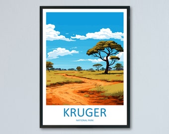 Kruger National Park Travel Print Wall Art Kruger National Park Wall Hanging Home Décor Kruger National Park Gift Art Lovers South Africa