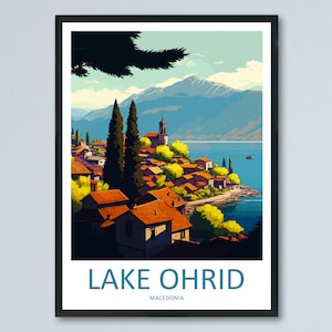 Ohrid Travel Print Ohrid Island Home Décor Lake Ohrid Art Print Church of Saint John Wall Print For Ohrid Gift For Macedonia Wall Theologian