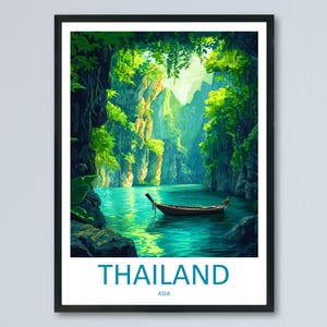 Thailand Travel Print Asia Wall Art Tropical Landscape Poster Cultural Decor Gift for Beach Lover Southeast Asia Art Print