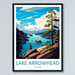 Lake Arrowhead Travel Print Wall Art Lake Arrowhead Wall Hanging Home Décor Lake Arrowhead Gift Art Lovers California Art Lover Gift
