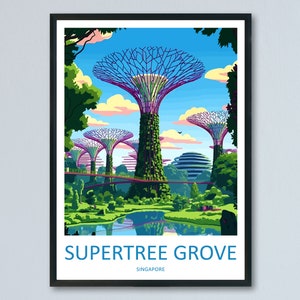 Supertree Grove Travel Print Wall Art Supertree Grove Wall Hanging Home Decoration Supertree Grove Gift Art Lovers Wall Art Singapore