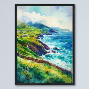 Dingle Peninsula Watercolor Poster Wall Art Dingle Peninsula Wall Hanging Home Décor Dingle Peninsula Gift Art Lovers Ireland Wall Art