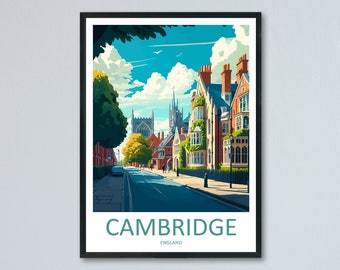 Cambridge Travel Print Wall Art Cambridge Wall Hanging Home Décor Cambridge Gift Art Lovers England Art Lover Gift Cambridge Art Travel