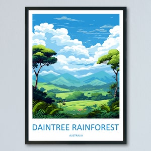 Daintree Rainforest Travel Print Wall Art Daintree Wall Hanging Home Décor Daintree Gift Art Lovers Wall Art Australia Poster Deco Gift