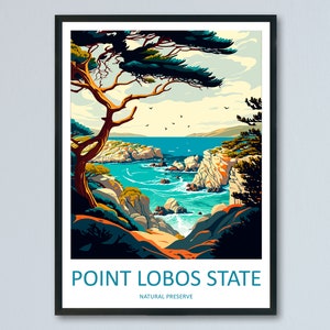 Point Lobos State Natural Reserve Travel Print Wall Art Point Lobos muur hangend Home decor Point Lobos cadeau kunstliefhebbers Californië Art Print