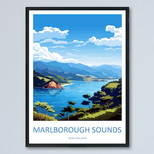 Marlborough Sounds Travel Print Wall Art Marlborough Sounds Wall Hanging Home Décor Marlborough Sounds Gift Art Lovers New Zealand Art Lover