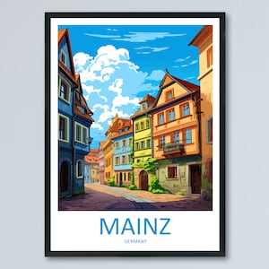 Mainz Travel Print Wall Art Mainz Wall Hanging Home Decoration Mainz Gift Art Lovers Wall Art Print Art Mainz Germany Poster