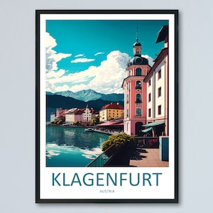 Klagenfurt Travel Print Wall Art Klagenfurt Wall Hanging Home Décor Klagenfurt Gift Art Lovers Austria Art Lover Gift Klagenfurt