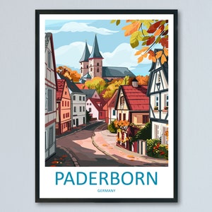 Paderborn Travel Print Wall Art Paderborn Wall Hanging Home Decoration Paderborn Gift Art Lovers Wall Art Print Art Paderborn Travel Art