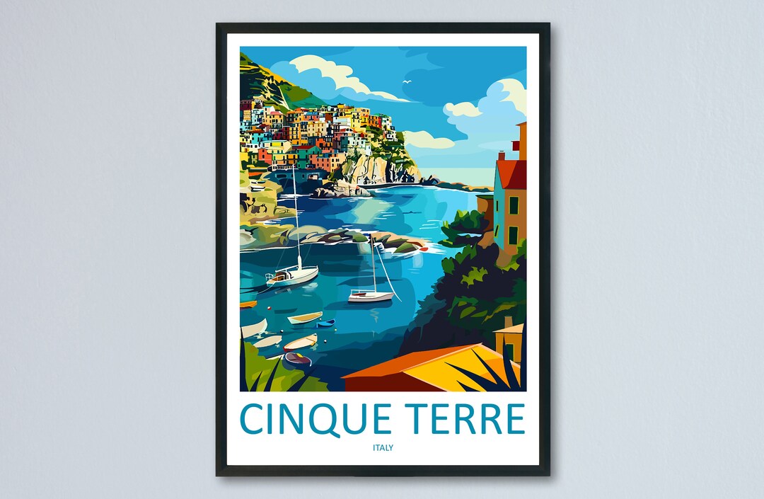 Cinque Terre Travel Print Wall Art Cinque Terre Italy Wall Hanging Home ...