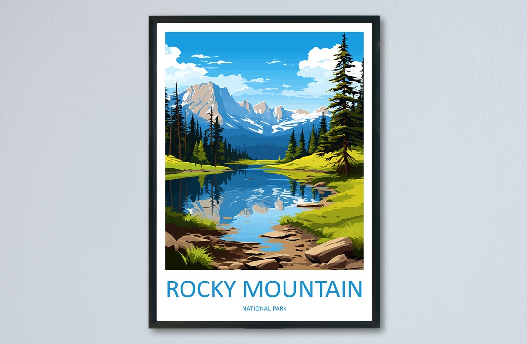 Rocky Mountain National Park Travel Print Wall Art Rocky Mountain Wall