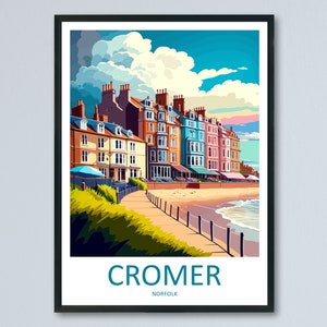 Cromer Travel Print Wall Art Cromer Wall Hanging Home Décor Cromer Gift Art Lovers England Art Lover Gift Cromer Art