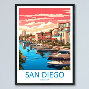 San Diego Travel Print Wall Art San Diego Wall Hanging Home Décor San Diego Gift Art Lovers California Art Lover Gift San Diego Poster