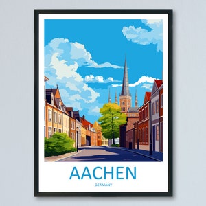 Aachen Travel Print Wall Art Aachen Wall Hanging Home Décor Aachen Gift Art Lovers Germany Art Lover Gift Aachen Art Travel Gift