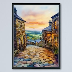 Haworth Watercolor Poster Wall Art Haworth Wall Hanging Home Décor Haworth Gift Art Lovers United Kingdom Wall Art