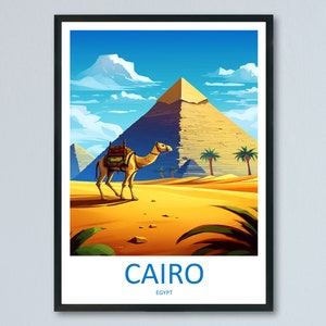 Cairo Travel Print Wall Art Cairo Egypt Wall Hanging Home Decoration Cairo Gift Art Lovers Wall Art Print Cairo Great Pyramids Of Giza
