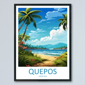 Quepos reizen afdrukken kunst aan de muur Quepos muur opknoping huisinrichting Quepos cadeau kunstliefhebbers Costa Rica kunst aan de muur Costa Rica reizen poster kunst