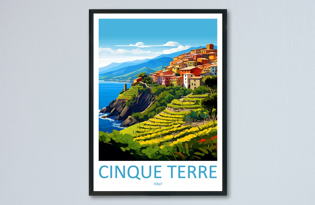 Cinque Terre Travel Print Wall Art Cinque Terre Italy Wall Hanging Home ...