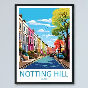 Notting Hill Travel Print Wall Art Notting Hill Wall Hanging Home Décor London Gift Art Lovers Notting Hill Art Lover Gift London
