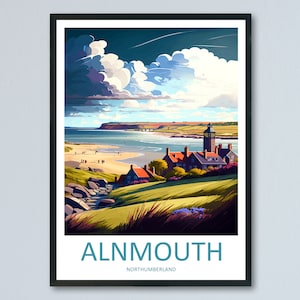 Alnmouth Travel Print Wall Art Alnmouth Wall Hanging Home Décor Alnmouth Gift Art Lovers England Art Lover Gift Print