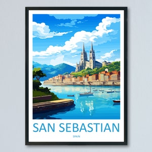 San Sebastian Travel Print Wall Art San Sebastian Wall Hanging Home Décor San Sebastian Gift Art Lovers Spain Art Lover Gift San Sebastian