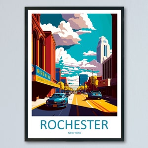 Rochester Travel Print Wall Art Rochester Wall Hanging Home Décor Rochester Gift Art Lovers New York State Art Gift Lover Print