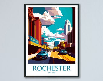Rochester Travel Print Wall Art Rochester Wall Hanging Home Décor Rochester Gift Art Lovers New York State Art Gift Lover Print
