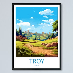 Troy Travel Print Wall Art Troy Wall Hanging Home Décor v Gift Art Lovers Turkey Art Lover Gift Troy City Turkey Travel