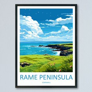 Rame Peninsula Travel Print Wall Art Rame Peninsula Wall Hanging Home Décor Rame Peninsula Gift Art Lovers Cornwall Art