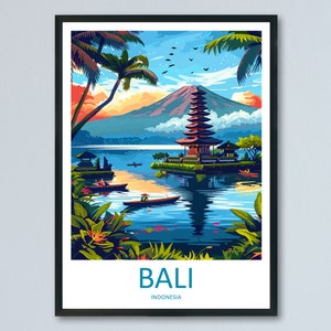 Bali Reise Poster, Kunst Wandbehang, Bali Wanddeko, Home Dekor, Bali Geschenk, Kunstliebhaber Indonesien Kunst, Kunstliebhaber Geschenk