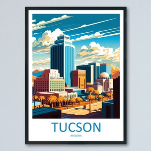 Tucson Travel Print Wall Art Tucson Wall Hanging Home Décor Tucson Gift Art Lovers Arizona Art Lover Gift Arizona Print Decor