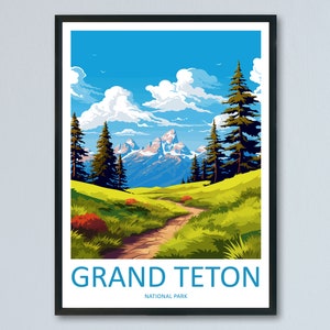 Grand Teton National Park Travel Print Wall Art Grand Teton National Park Wall Hanging Home Décor Grand Teton National Park Gift Art