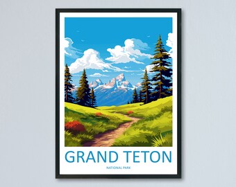 Grand Teton National Park Travel Print Wall Art Grand Teton National Park Wall Hanging Home Décor Grand Teton National Park Gift Art