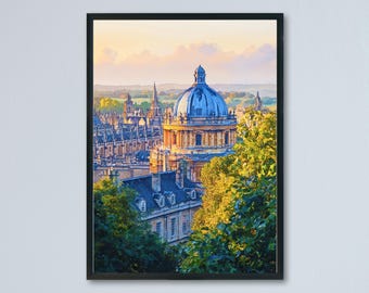 Oxford watercolor poster Wall Art Oxford Wall Hanging Home Décor Oxford Gift Art Lovers England Wall Art