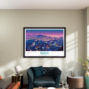 Seoul Sydkorea Landskap Resa Poster Scenisk Stadssilhuett Väggkonst Historiska Palats Tryck Asien Dekor Vacker Seoul Konstverk bild 4