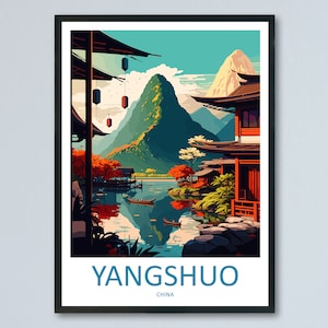 Yangshuo Travel Print Wall Art Yangshuo Wall Hanging Home Décor Yangshuo Gift Art Lovers Wall Art China Travel Print Yangshuo Travel Gift