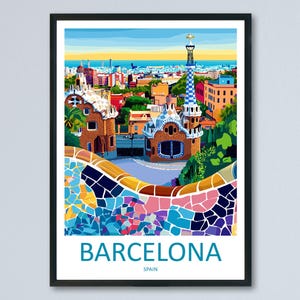 Impresión de viaje de Barcelona Arte de pared Colgante de pared de Barcelona Decoración del hogar Regalo de Barcelona Amantes del arte Regalo para amantes del arte de España Impresión de Barcelona Arte de España