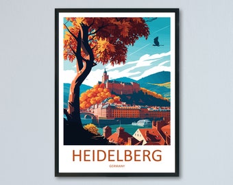 Heidelberg Cityscape Print Heidelberg Home Decor European City Art Print Heidelberg Wall Art Germany Enthusiast Gift Wall Hanging Heidelberg